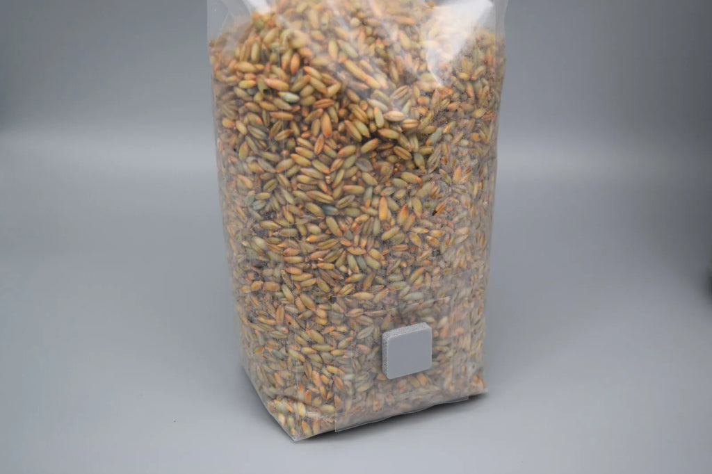 Mit Körnern gefüllter Mikrofilter-Beutel, stehend